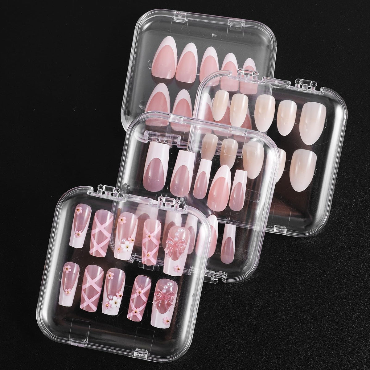 36 Pcs Clear Nail Storage Box Organizer with Double-Sided Tape - Acrylic Display Case