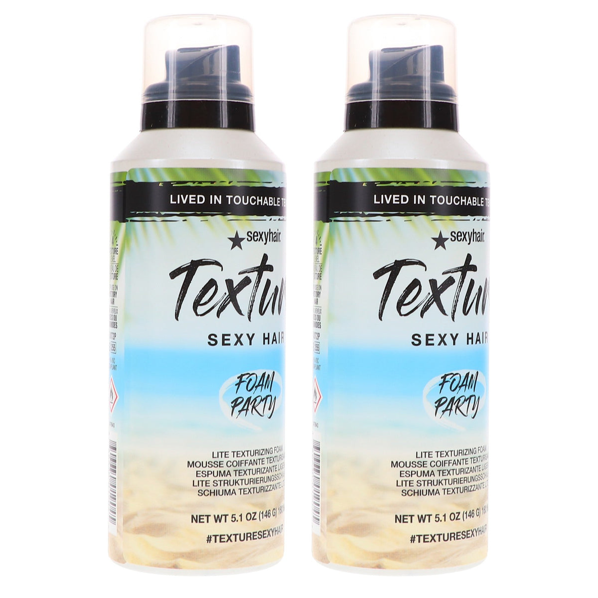 Texturizing Hair Foam Party - Humidity-Resistant Volumizing Mousse 5.1 oz 2 Pack