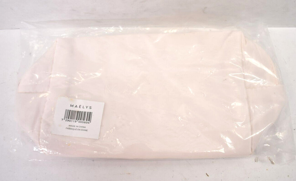 Light Pink Travel Makeup Bag with Zipper Closure - Cosmetic Pouch