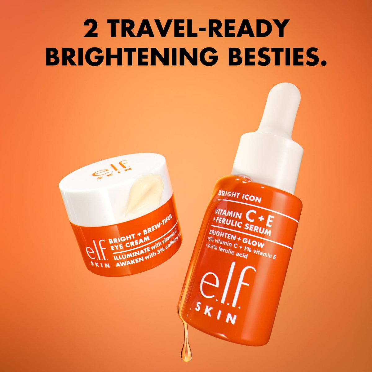 e.l.f. Skin Brightening Besties Duo Travel Skincare Set - Mini Orange