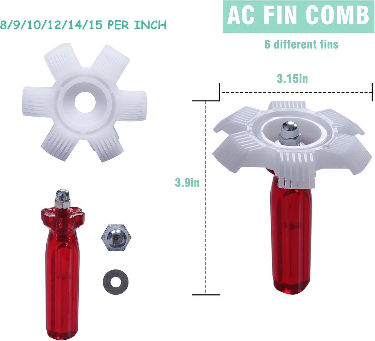 8-Piece Multicolor Air Conditioner Fin Comb Set for Cleaning & Maintenance