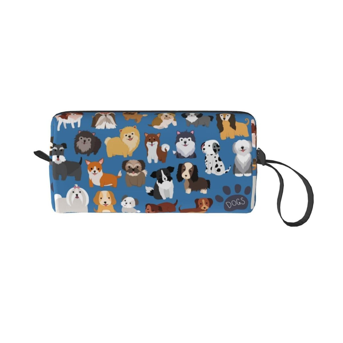 Cute Dog Puppy Makeup Bag Organizer Small Cosmetic Travel Pouch with Handle