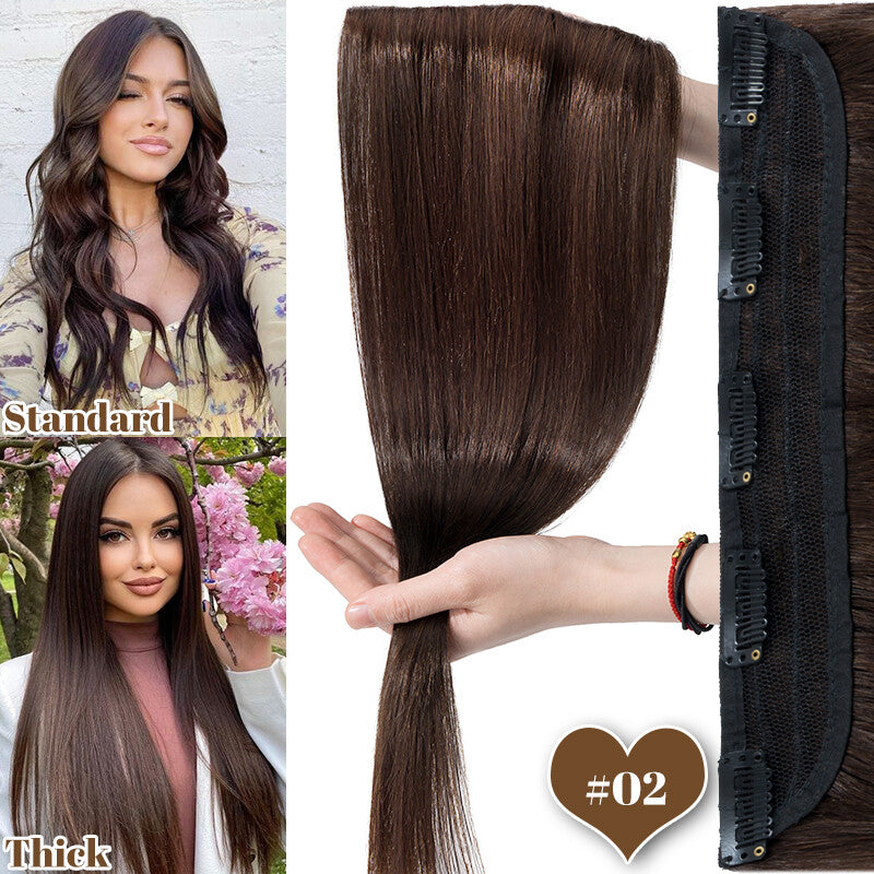 Clip-In Hair Extensions 100% Remy Human Hair Full Head Thick One Piece