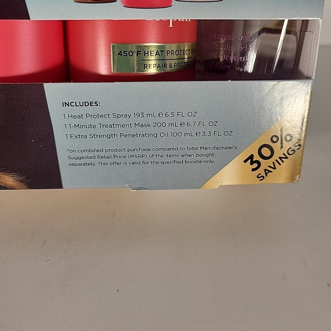OGX Abbey Yung Hair Care Gift Set - Full Size Heat Protect Spray Mask Oil