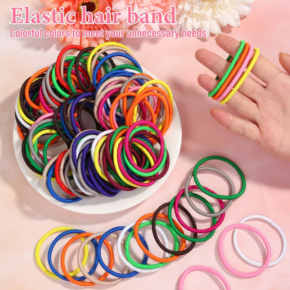 Anezus 200 Pcs Hair Ties for Women Girls Elastics Bands Ponytail Holde