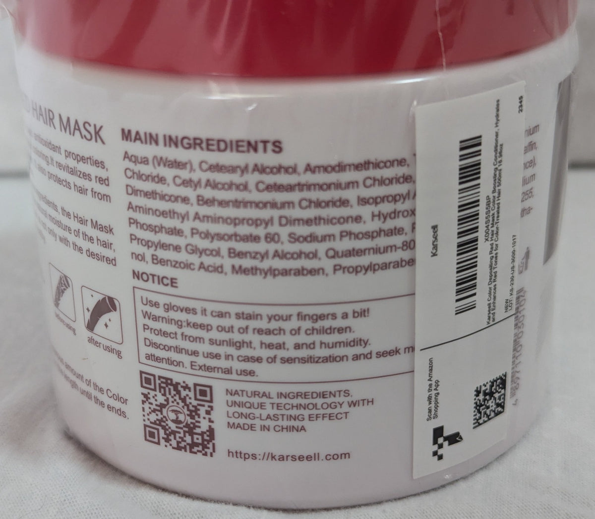 Color Depositing Red Hair Mask & Conditioner 16.9 oz for Vibrant Hair
