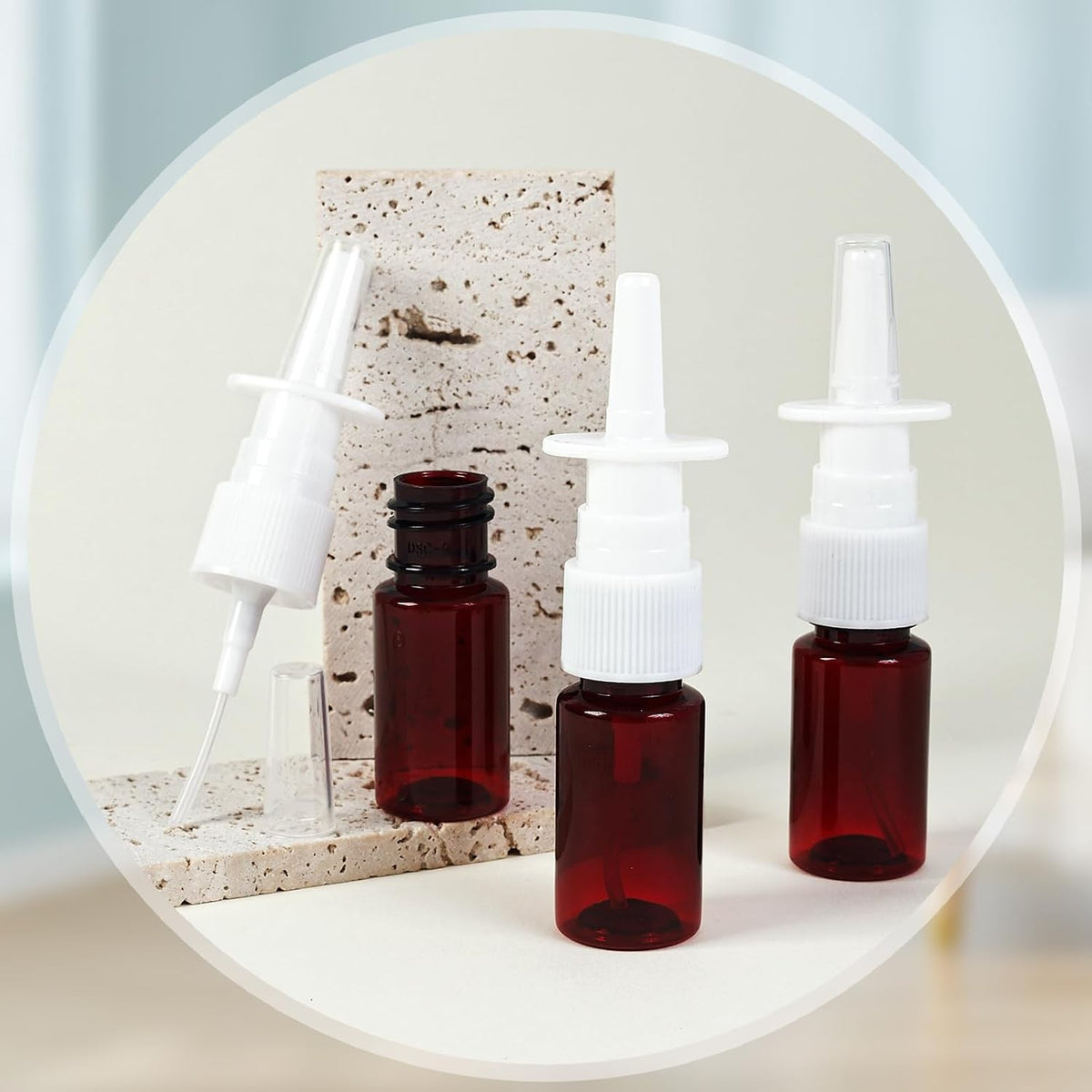 10 Pack Reusable 10ml Nasal Spray Bottles with Fine Mist Atomizer