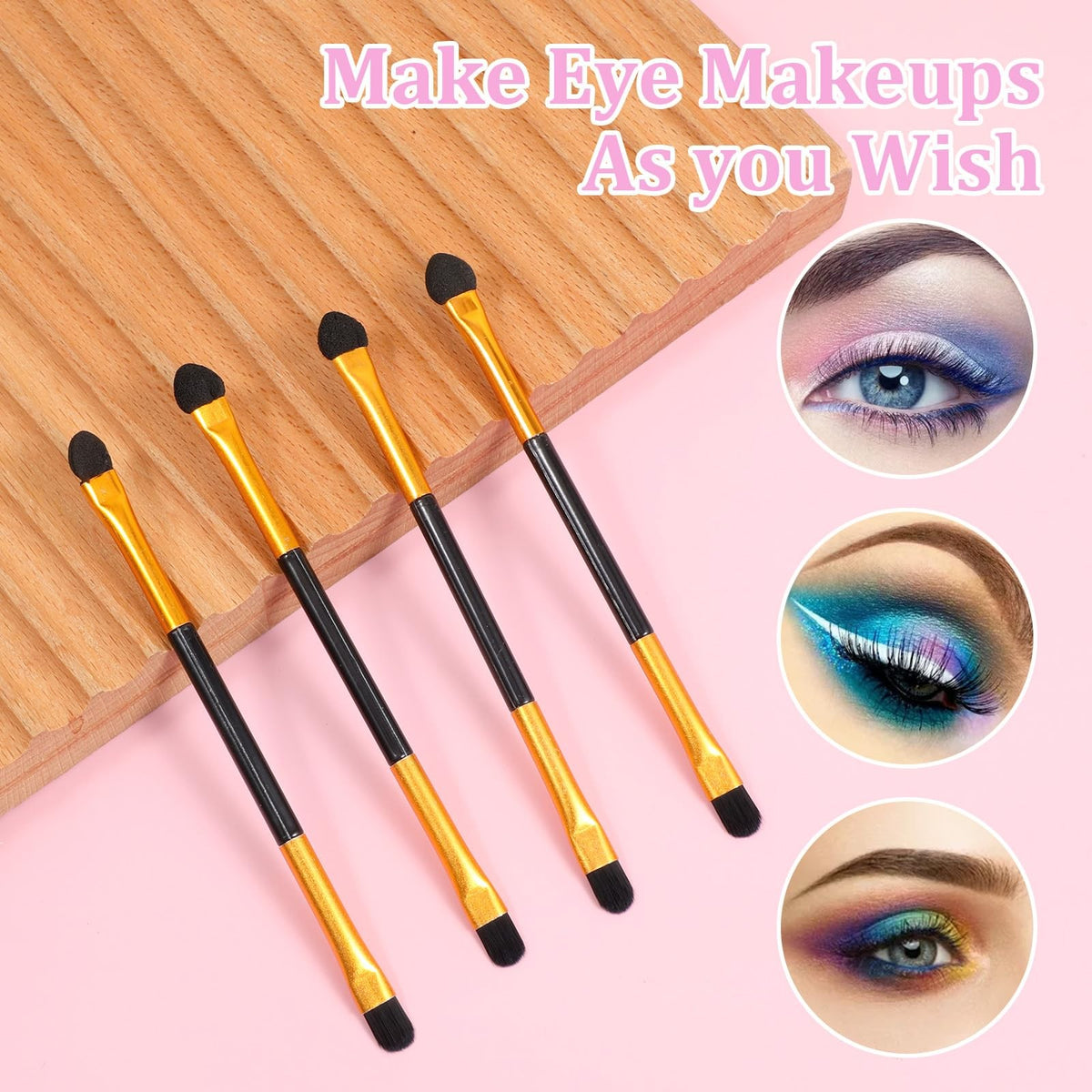 24PCS Double-Ended Eyeshadow Brush Set with Sponge & Concealer Applicator