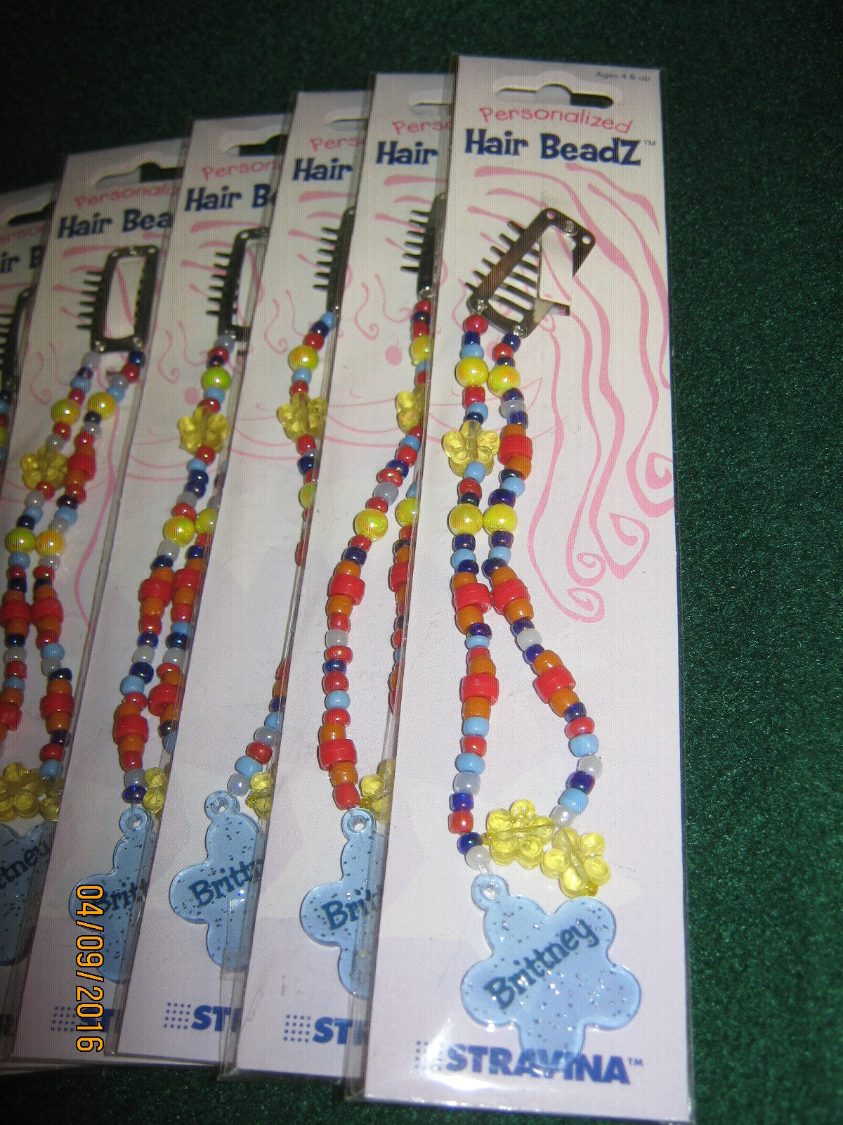 (20) Hair Beads "BRITTNEY" "BLUE" Stravina / Beadz Children 4 &Up