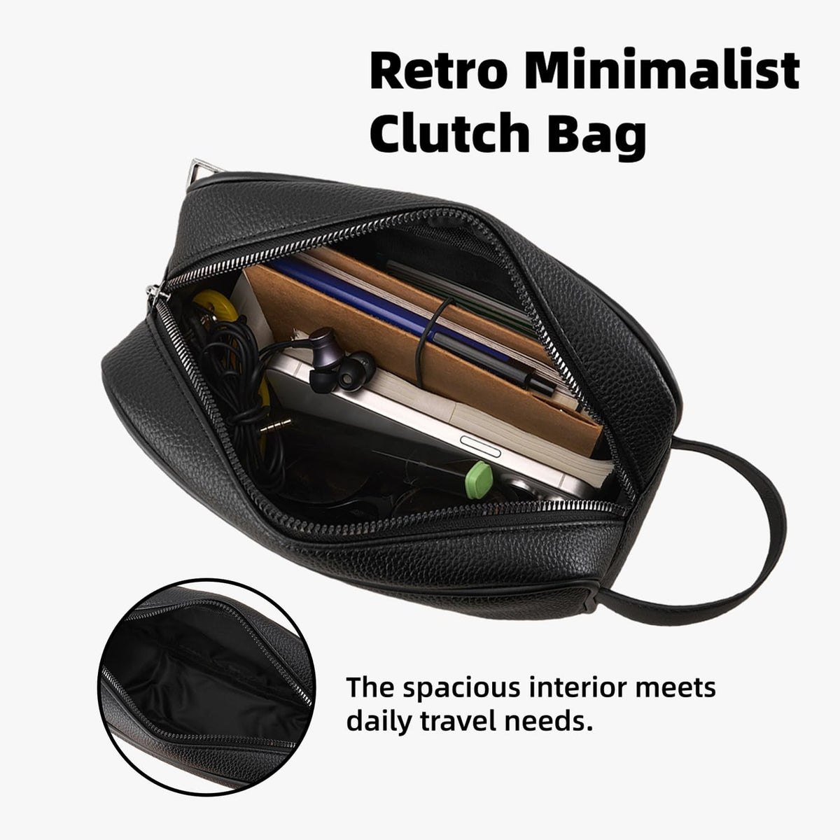Men's Travel Toiletry Bag - Compact Dopp Kit with Water-Resistant PU Leather