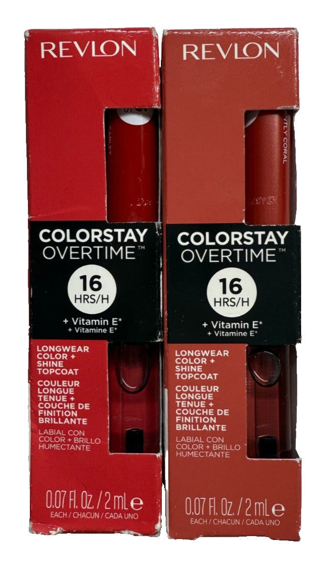 Revlon Colorstay Overtime Longwear Lip Topcoat Bundle of 2 - Shine & Color