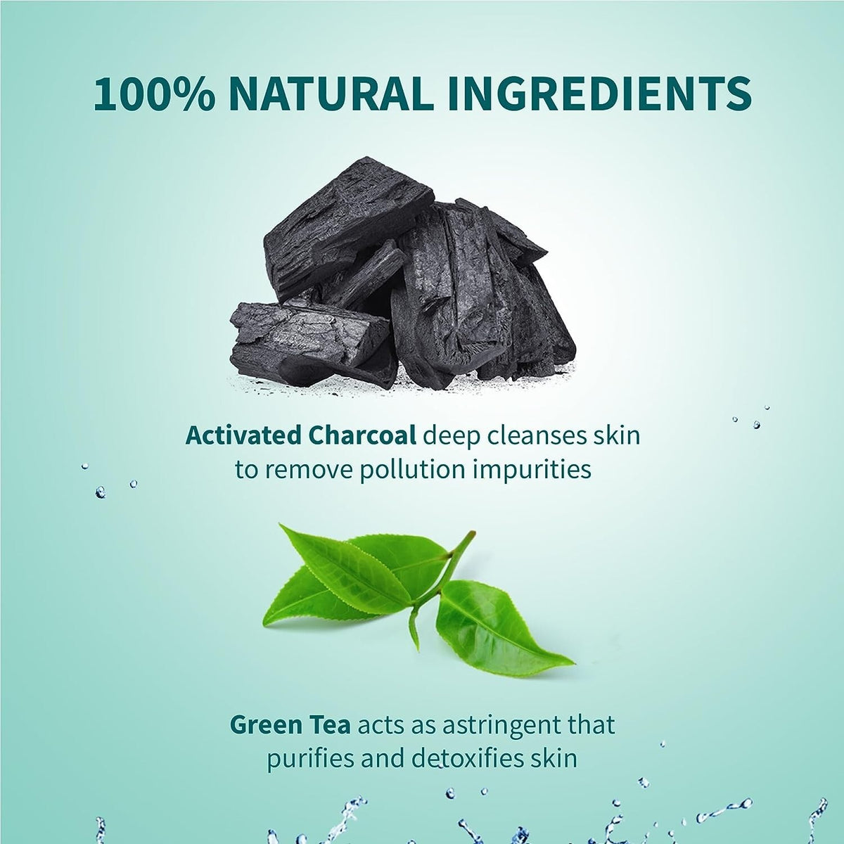 Pollution Detox Charcoal Face Scrub with Green Tea - Natural Exfoliant for Deep Cleansing, Brightening Skin - 50g Himalaya