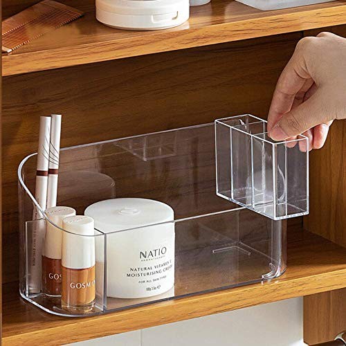Clear Makeup Organizer Tray with 9 Compartments - Cosmetic Storage Holder