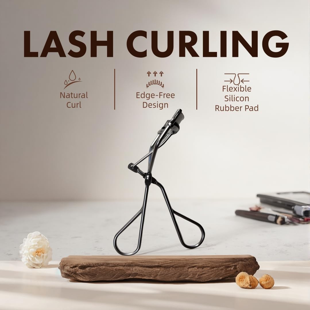 Stainless Steel Eyelash Curler for Natural Lash Curling - Silver