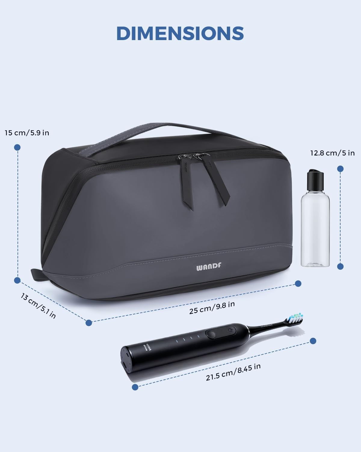 Waterproof Leather Toiletry Bag with Detachable Hanging Pouch - Travel Organizer for Men