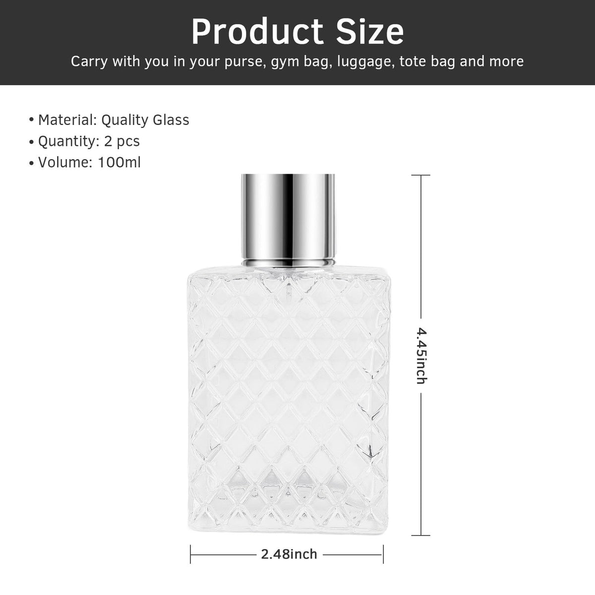 Refillable 100ml Glass Perfume Atomizer Set for Travel & Cologne