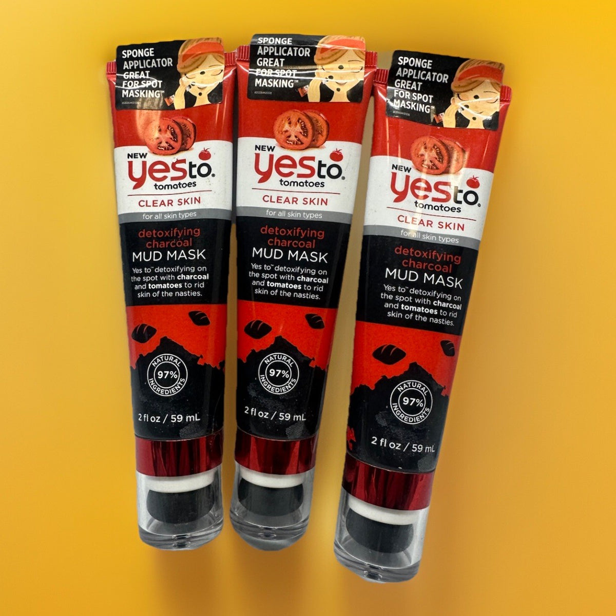Yes To Tomatoes Charcoal Acne Detoxifying Mud Mask 3-Pack - Clear Skin