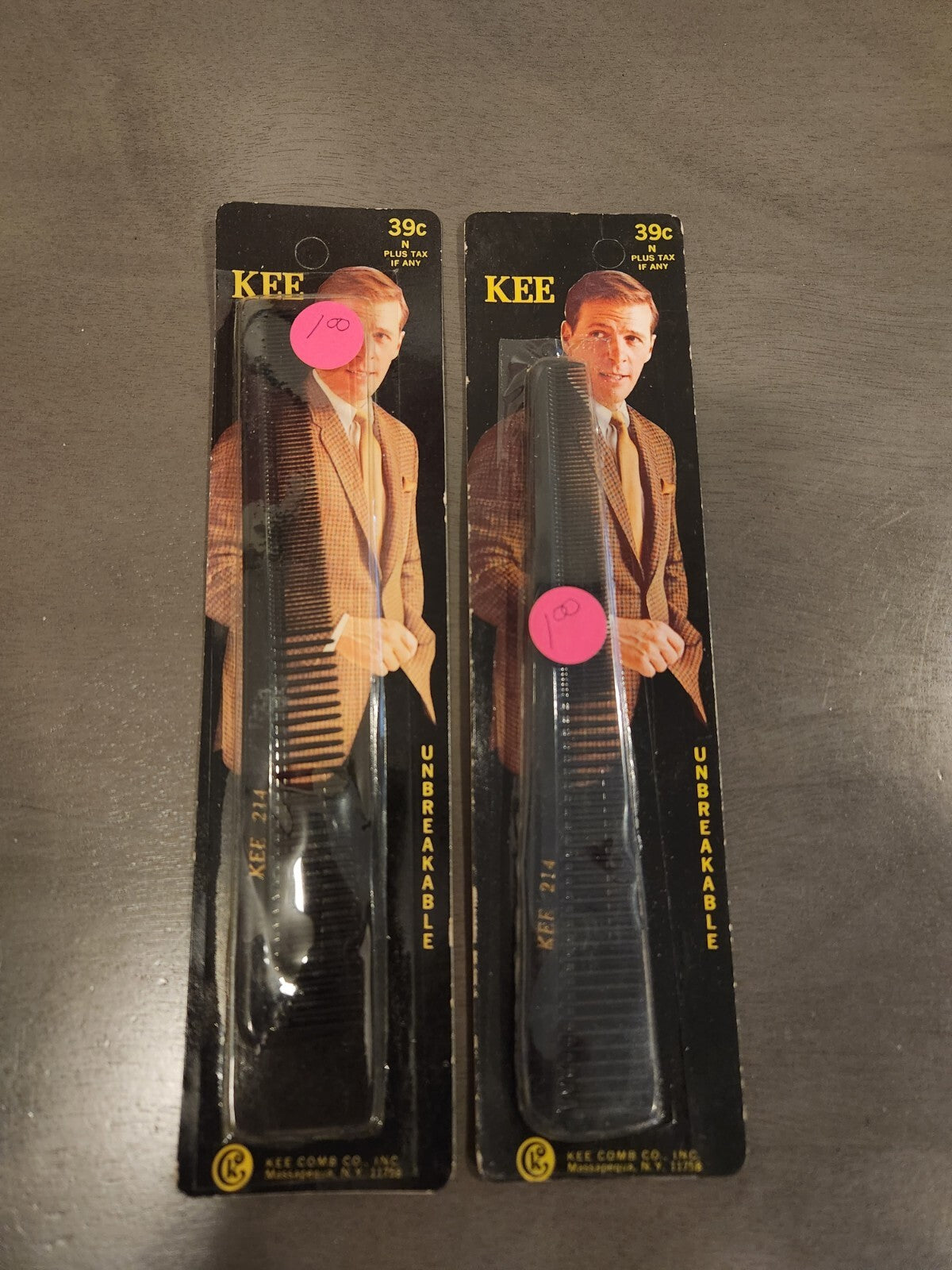 Vintage Black Comb Lot of 2, Model #214 Sealed Hair Accessories