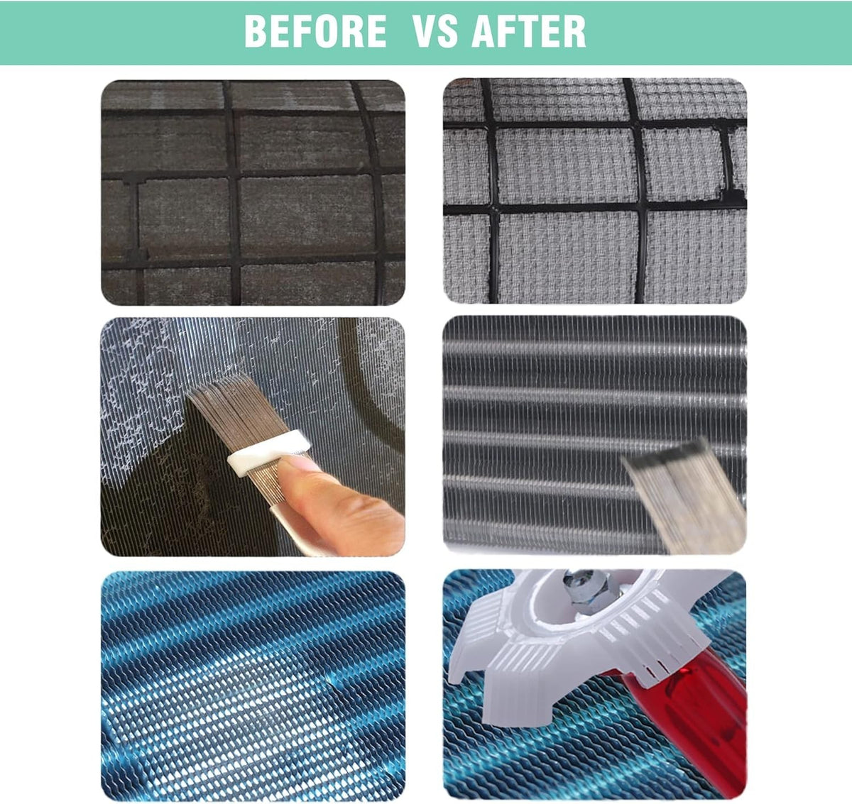 8-Piece Multicolor Air Conditioner Fin Comb Set for Cleaning & Maintenance