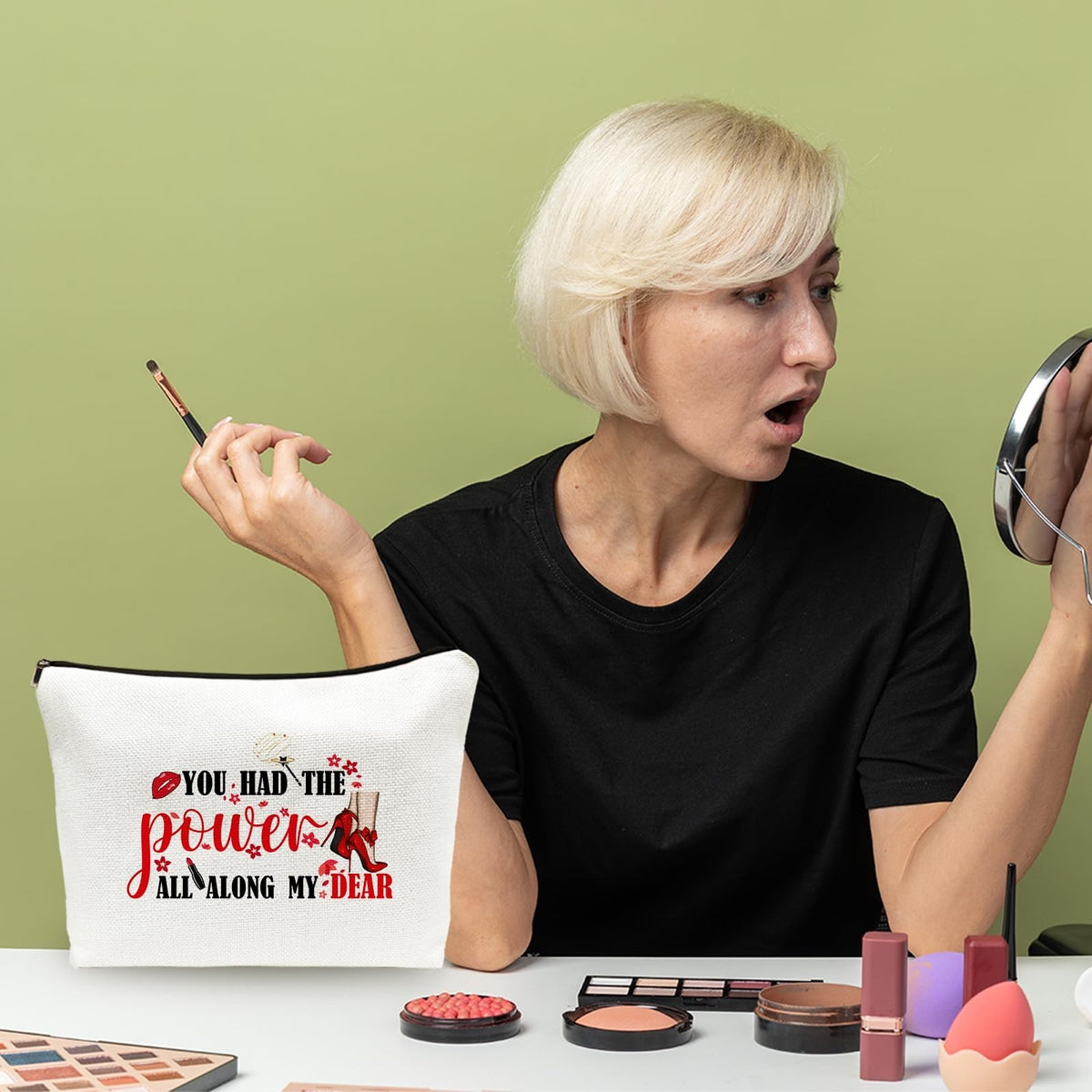 Inspirational Makeup Bag You Had The Power All Along Travel Cosmetic Pouch - Motivational Gift for Women