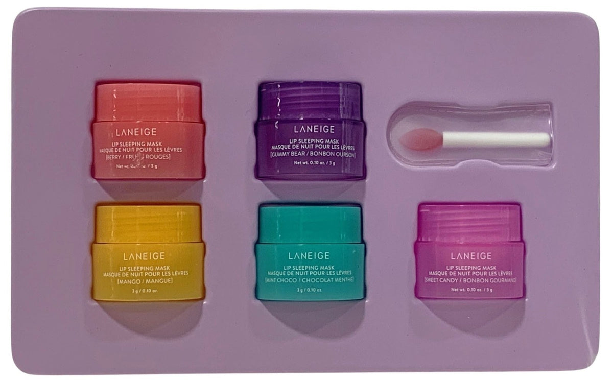 Lip Sleeping Mask Set - 5 Mini Nourishing Lip Care Treatments for Soft, Plump Lips