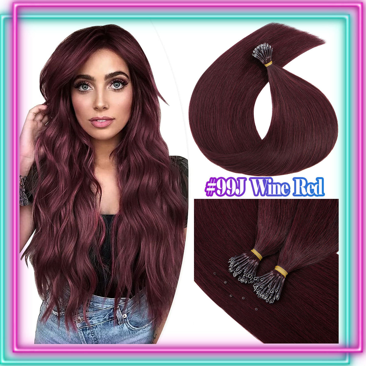 Nano Ring Hair Extensions 100% Human Remy Hair Micro Loop Beads I Tip 300G