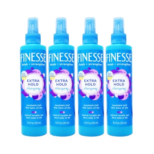 Finesse Extra Hold Hair Spray - 8.5 fl oz, 4 Pack for Strong, Long-Lasting Style