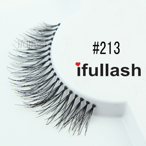 6 or 12 Pairs Human Hair False Eyelashes - Natural Look, Handmade