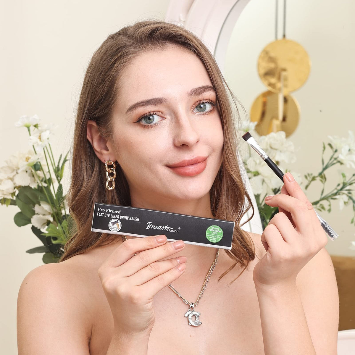 Dual Ended Flat Eyeliner & Brow Brush Spoolie – Precision Makeup Tool