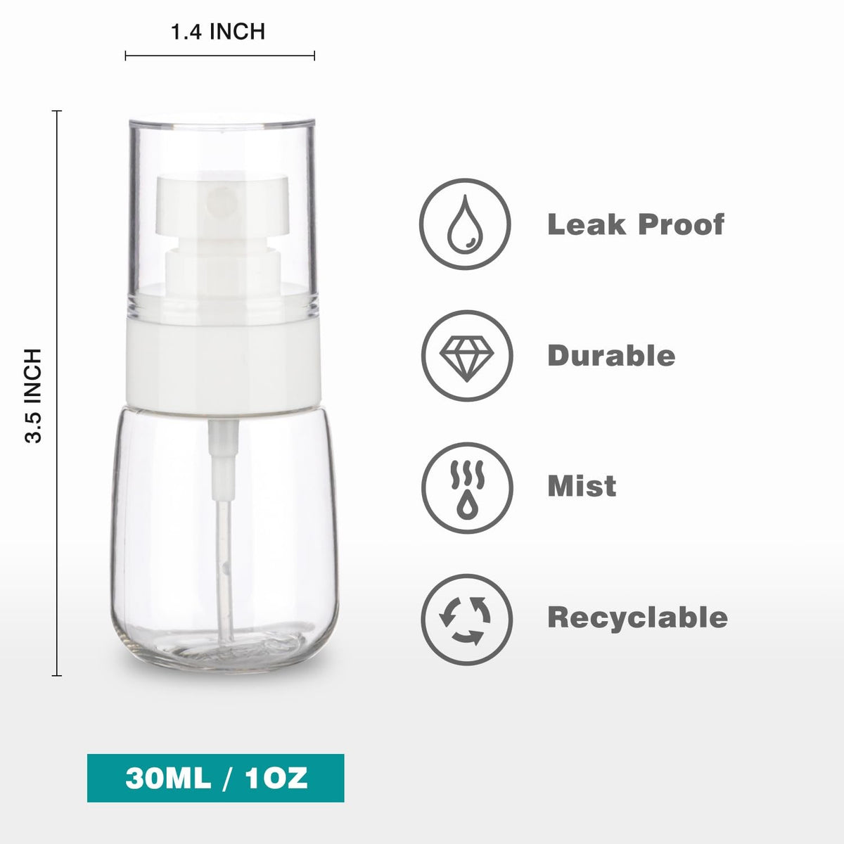 Mini Plastic Spray Bottle Set - 3 Pack 30ml Fine Mist Travel Containers