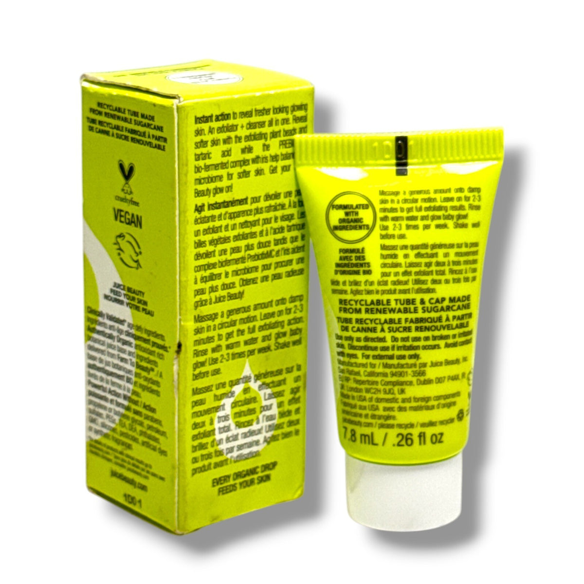 Juice Beauty Prebiotix Instant Flash Facial 7.8ml/.26oz. New In Box