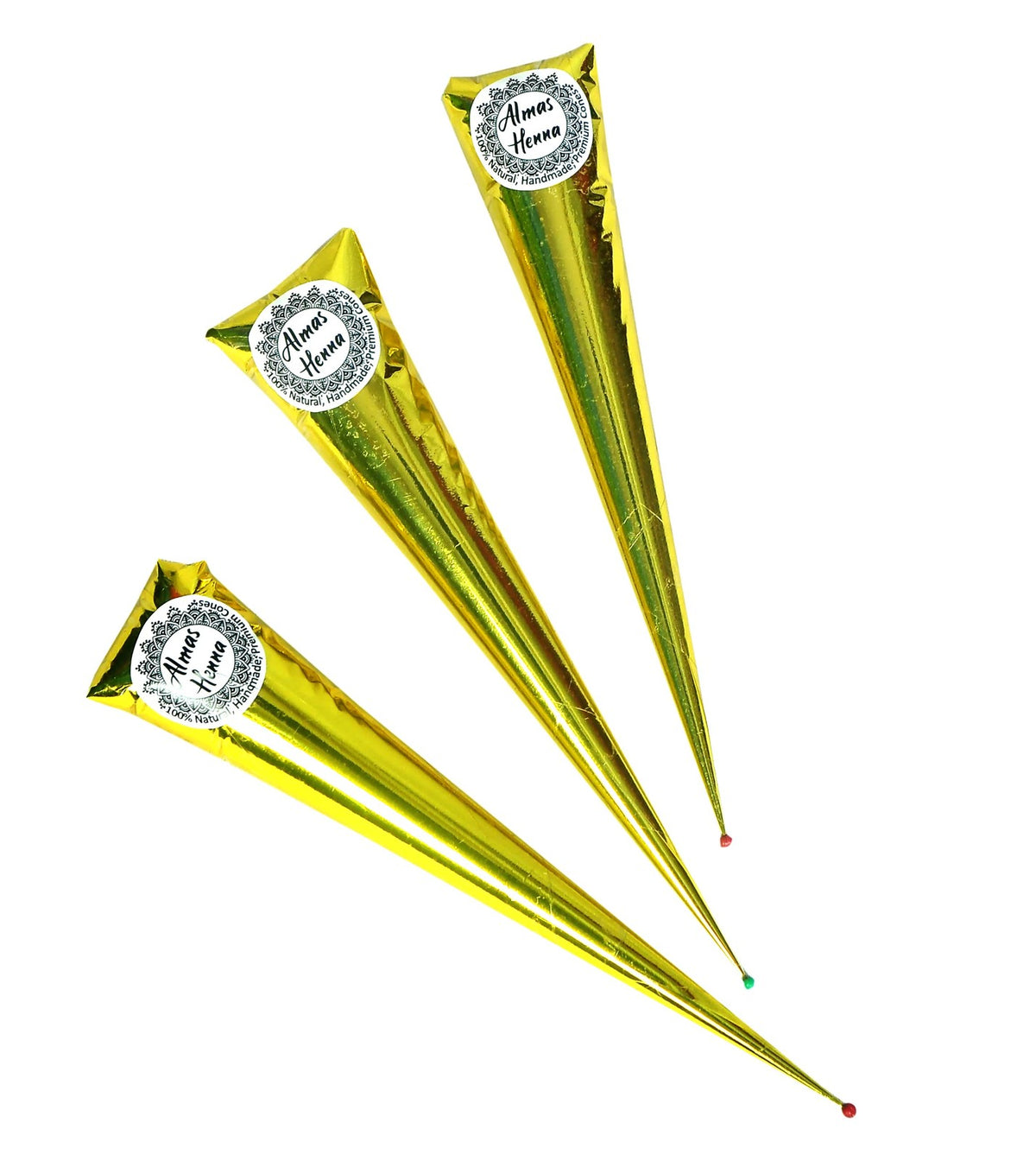 ALMAS Henna Cones / tubes 100% natural, 1.53 Ounce (Pack of 3),
