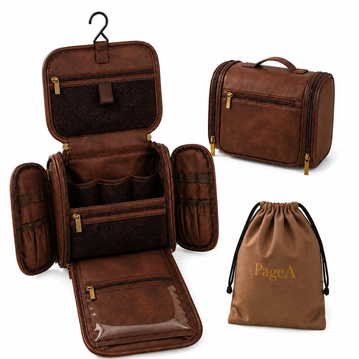 Travel Toiletry Bag Men Small Hanging Dopp Kit Water-Resistant Organizer