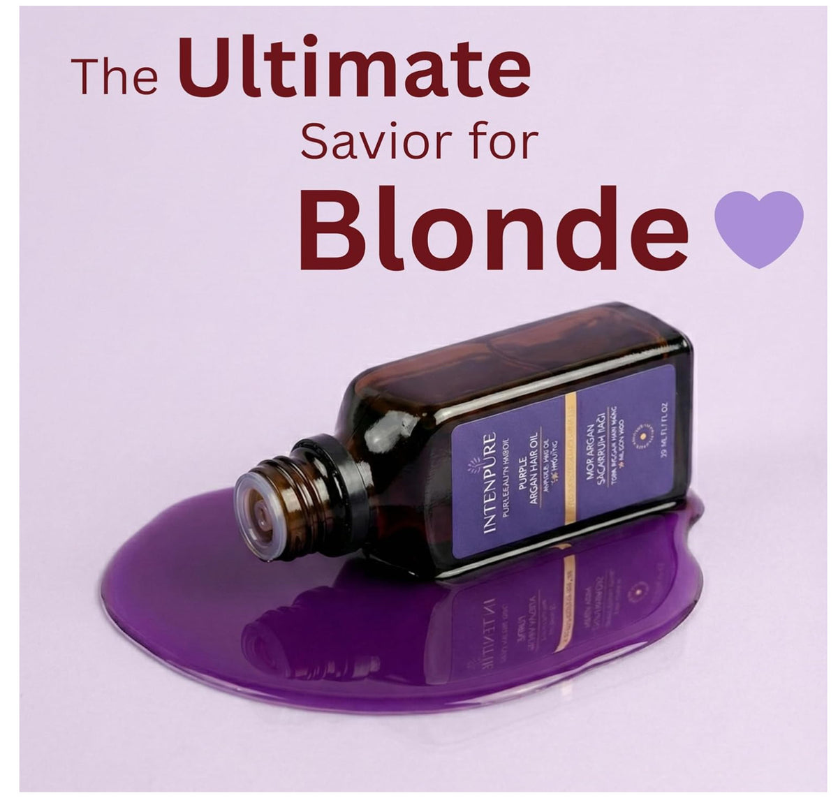 Purple Hair Oil for Blonde & Gray Hair - Anti Brass & Shine Serum
