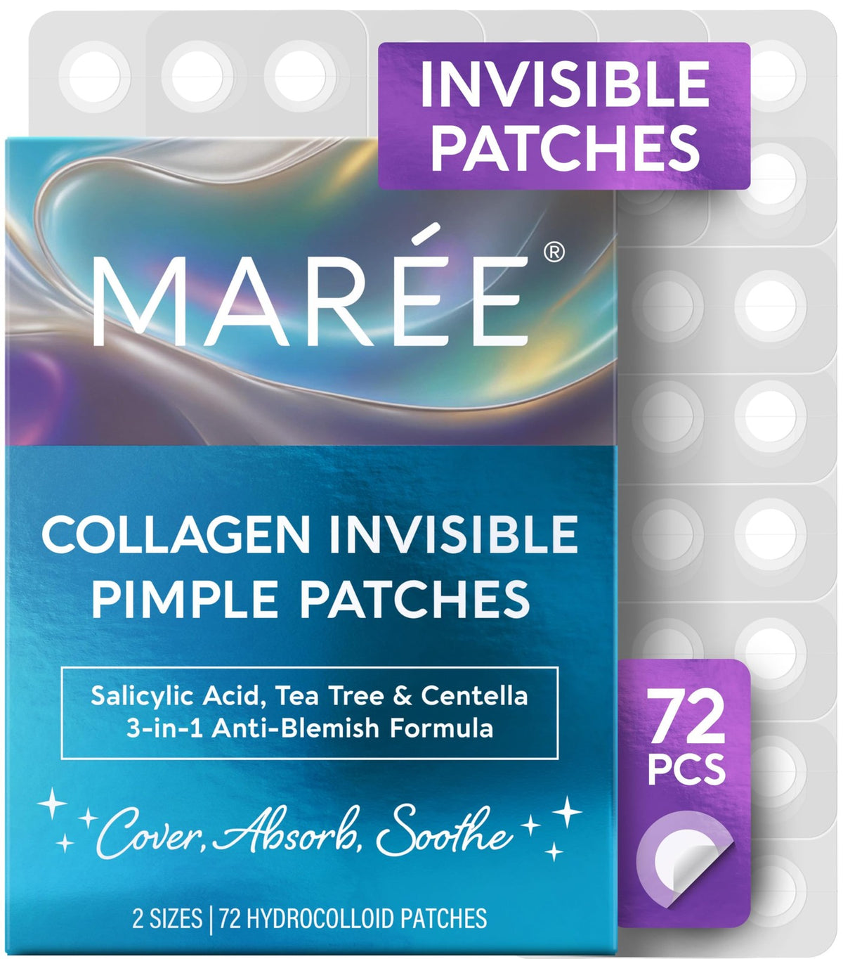 Invisible Acne Pimple Patches - Clear Hydrocolloid 72 Count