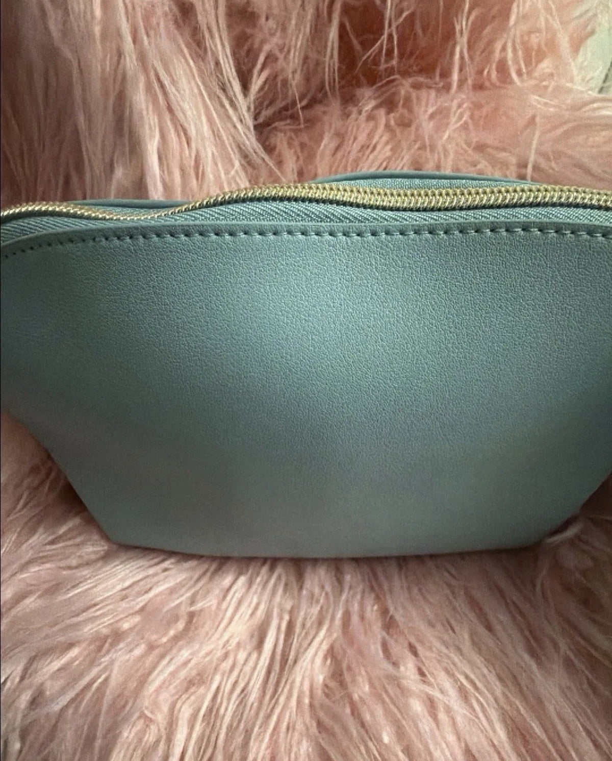Light Blue Cosmetic Bag for Travel & Makeup Storage