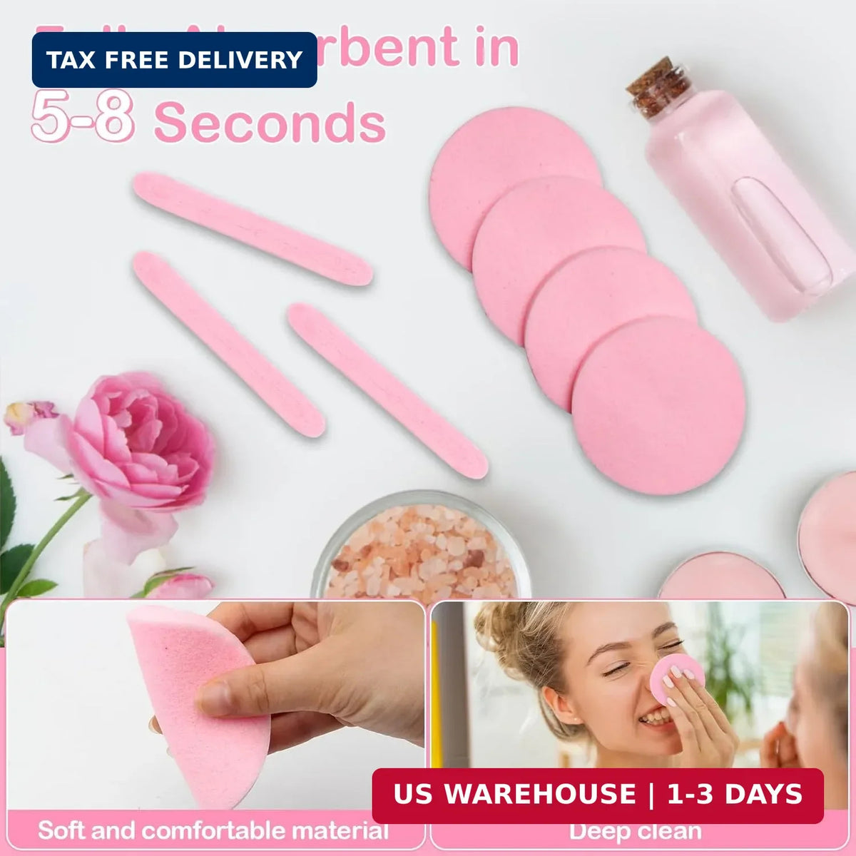 84 Pcs Compressed Facial Sponges for Face Cleansing & Exfoliating