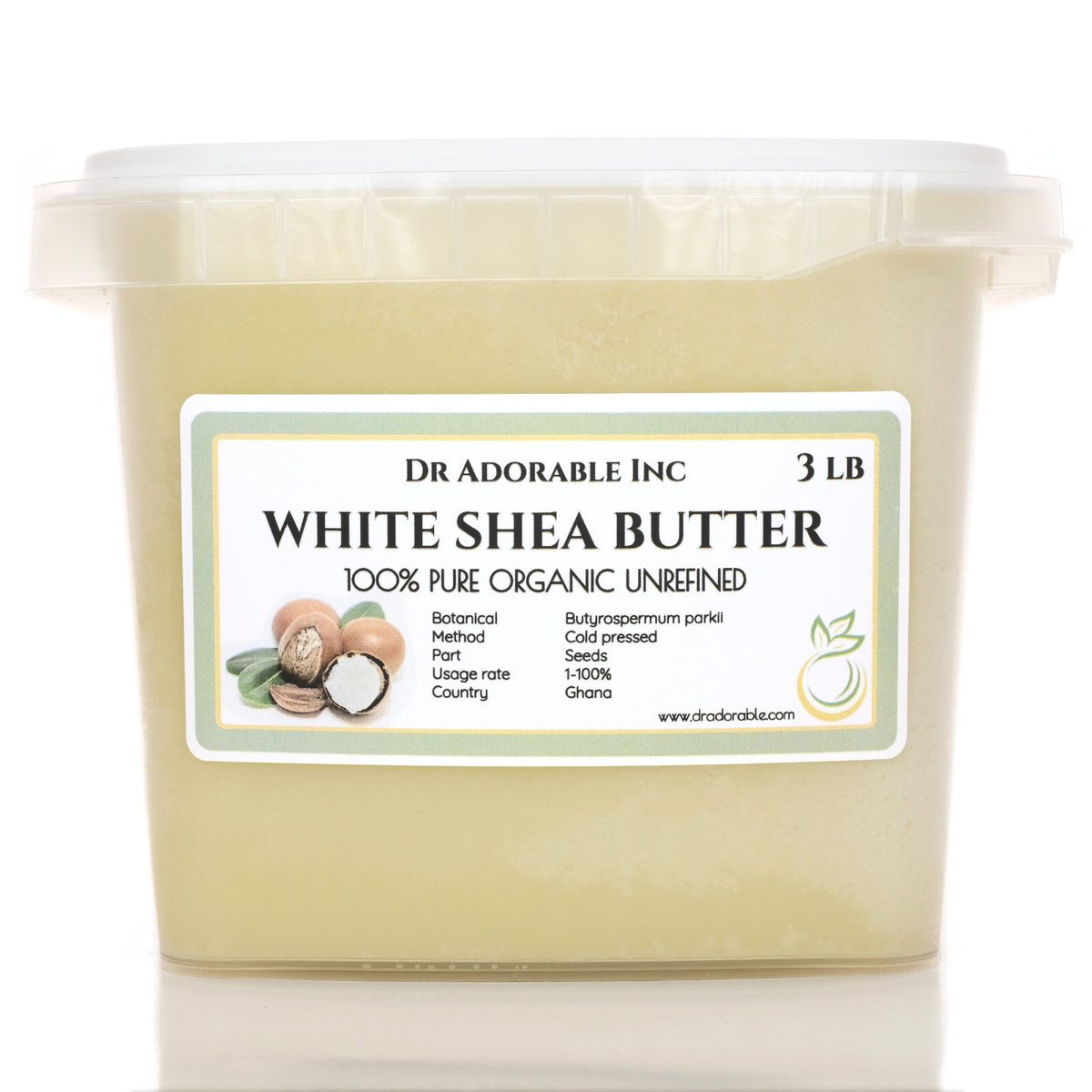 Unrefined White Shea Butter - 100% Organic Raw