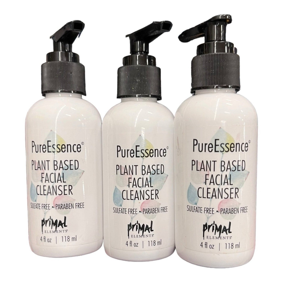 Plant-Based Facial Cleanser - 3 Pack, 4 oz Bottles, Natural Skin Care