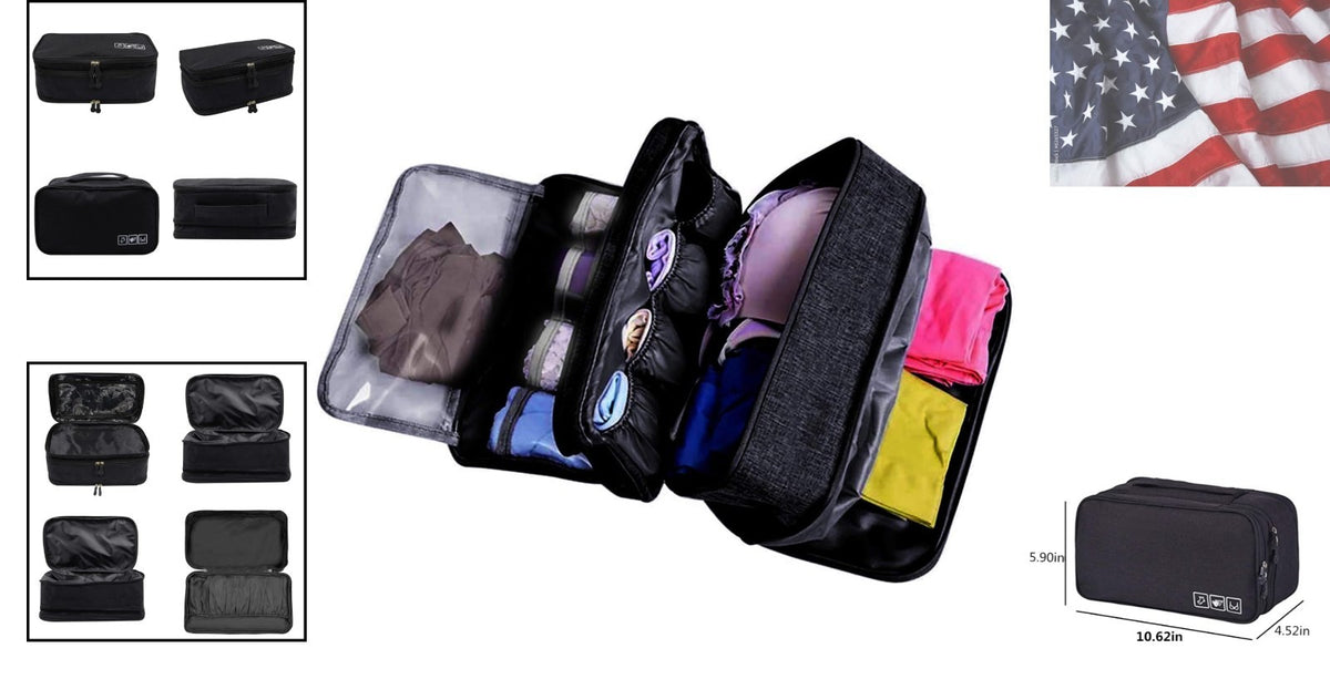 Portable Underwear Bra Storage Bag - Waterproof Travel Organizer, Multi-Layer