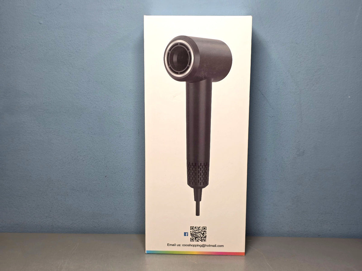 Negative Ionic Travel Hair Dryer 1500W - Black, High-Speed & Compact