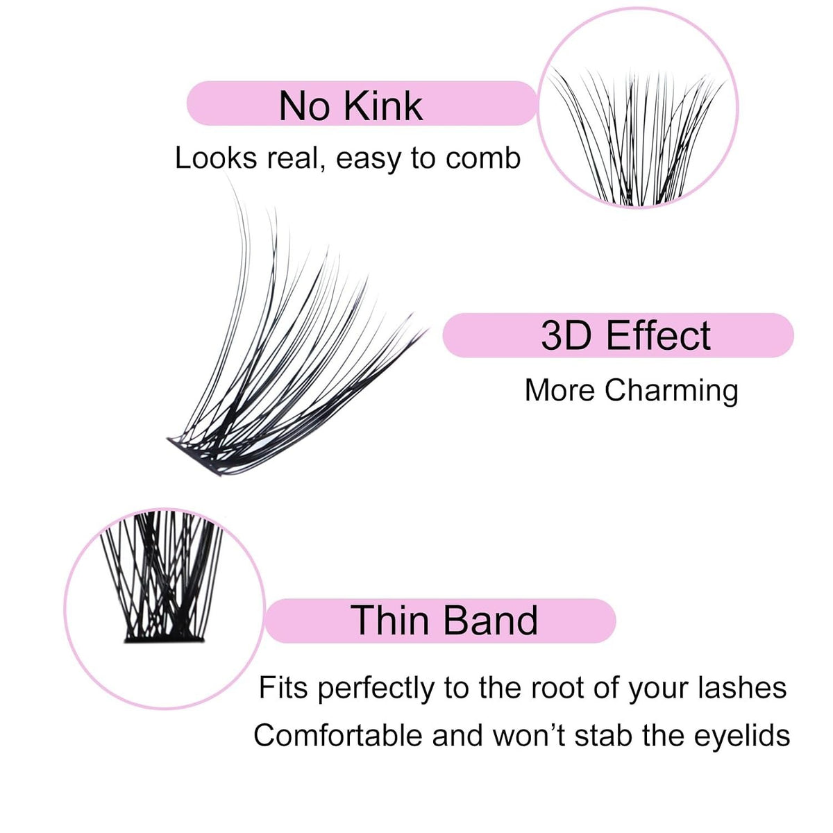 Lightweight Cruelty-Free 40D Cluster Lash Extensions - Long Lasting & Easy to Apply