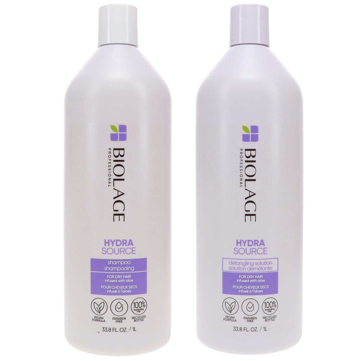 Biolage Hydrasource Shampoo & Detangling Solution Combo Pack - Hydrating Hair Care