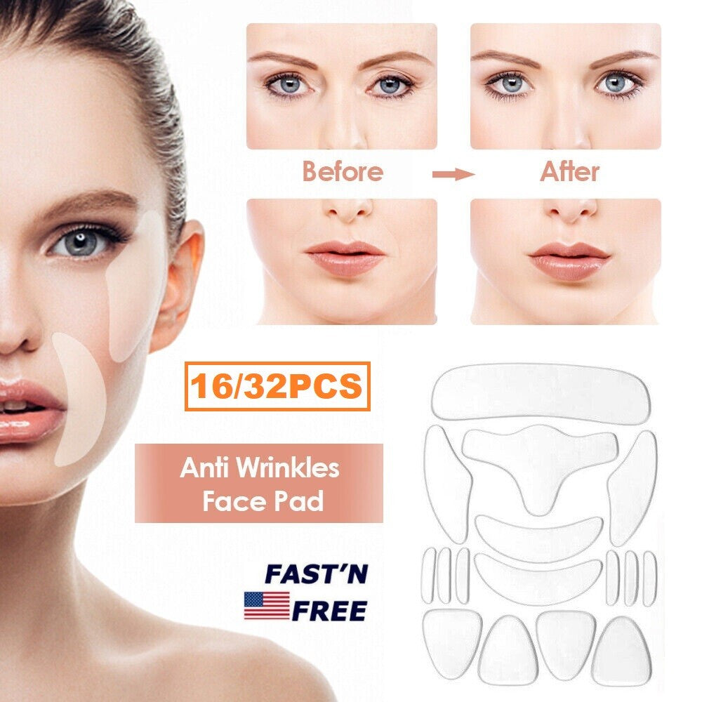 Silicone Anti-Wrinkle Face & Eye Patches Set - Reusable Skin Care