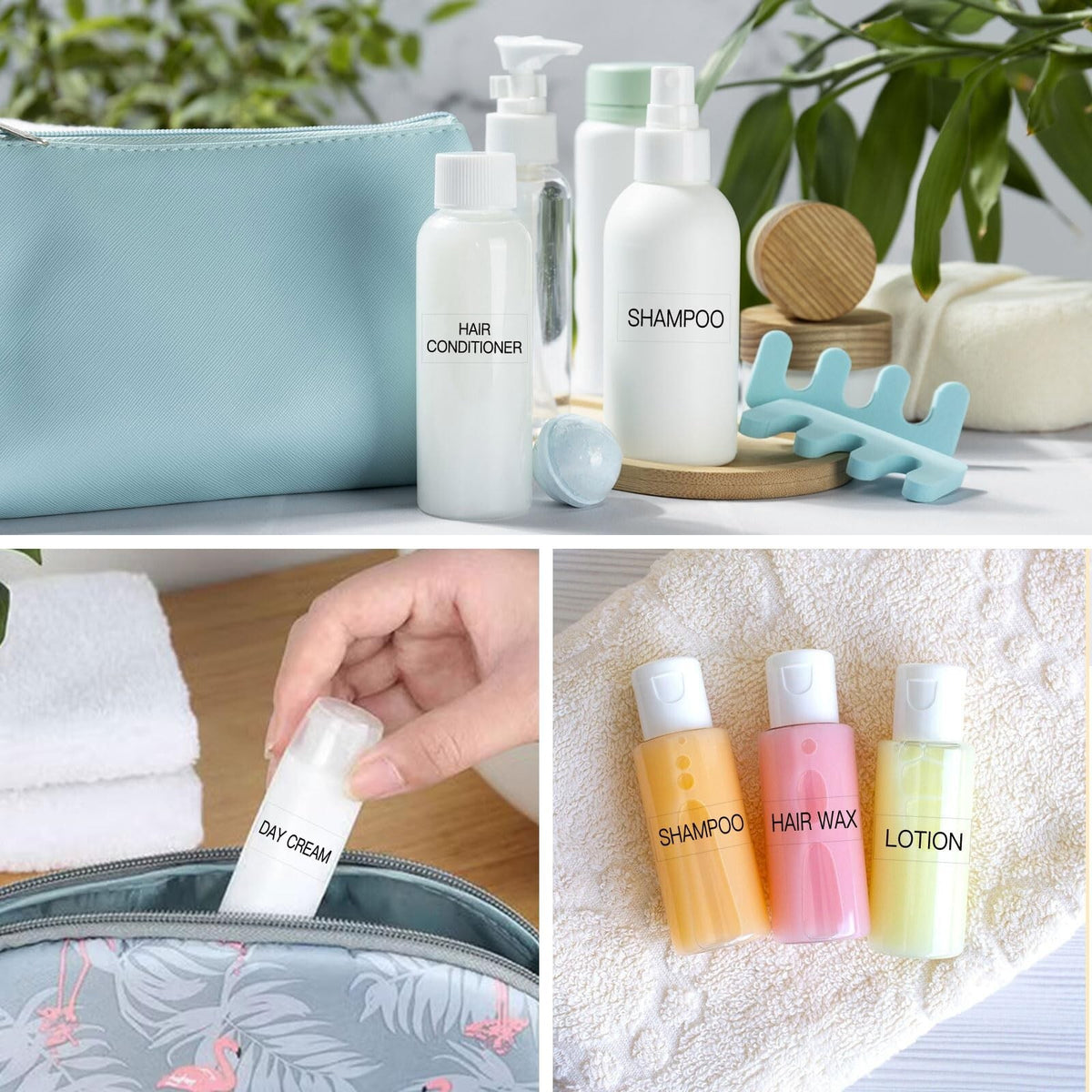 120 Waterproof Travel Toiletry Labels for Cosmetic Jars and Bottles