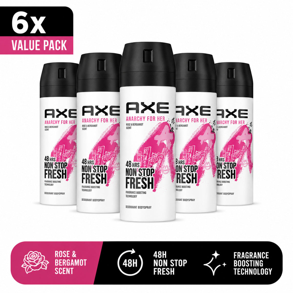 Axe Anarchy For Her Body Spray 150ml - Pack of 6