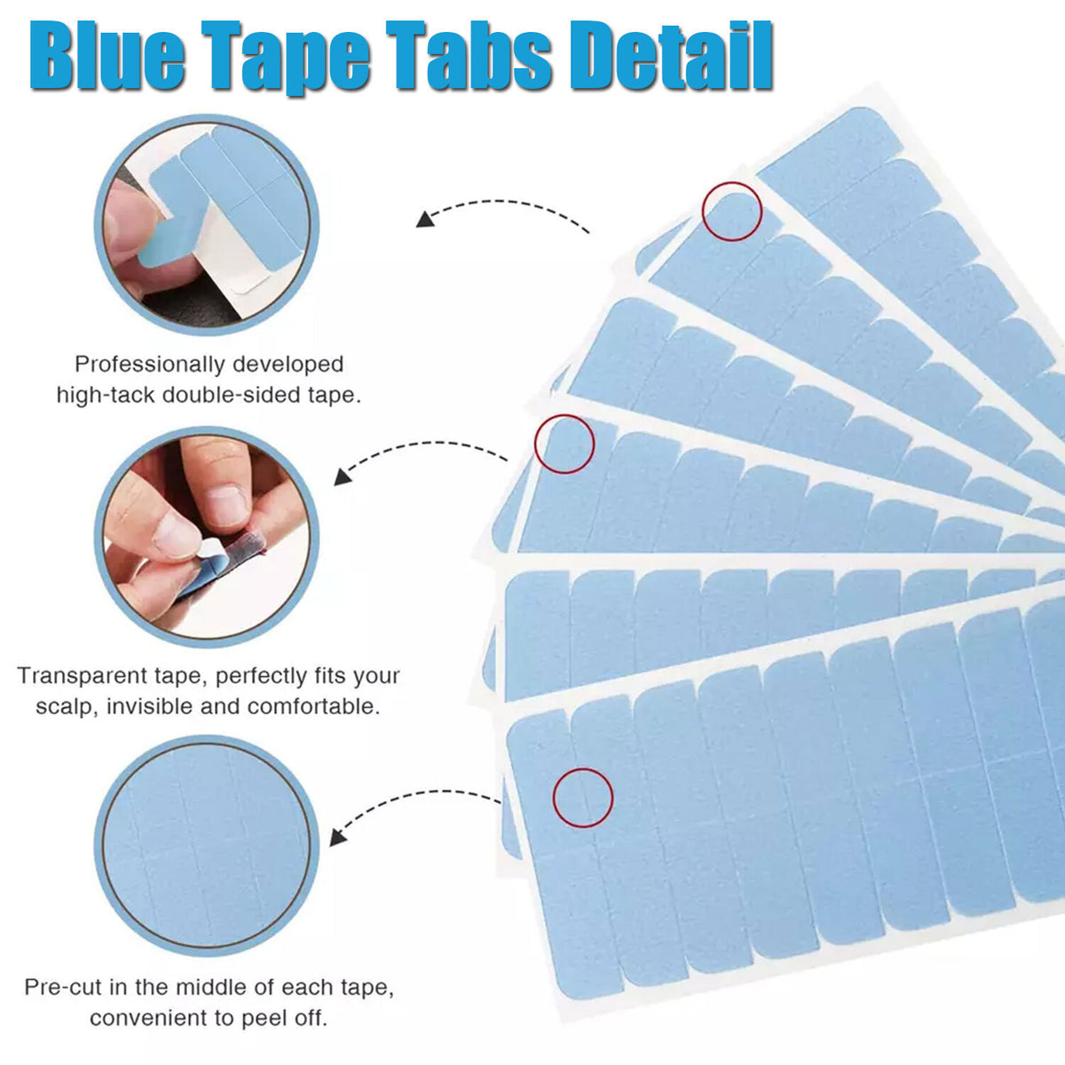 Double Sided Hair Extension Tape - Waterproof Invisible Adhesive Sheets