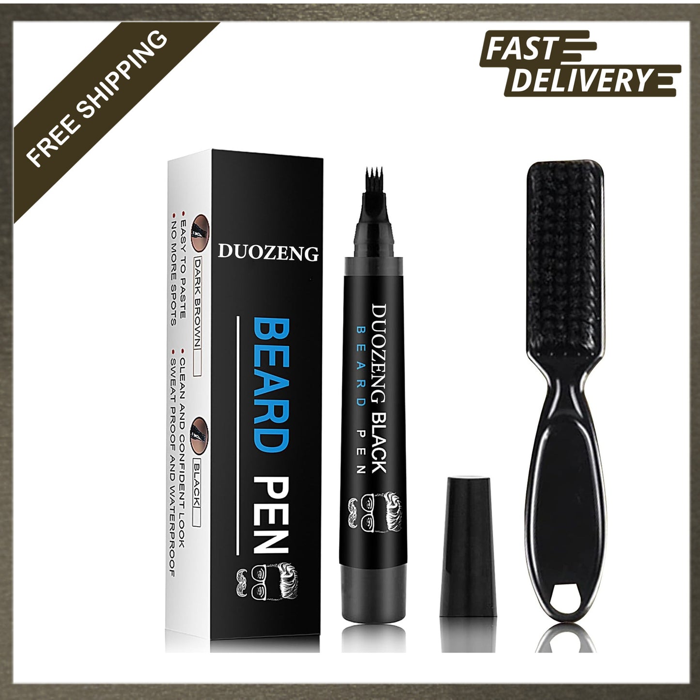 Waterproof Beard Pencil Filler for Men - Natural Finish, Long Lasting & Precise Shaping