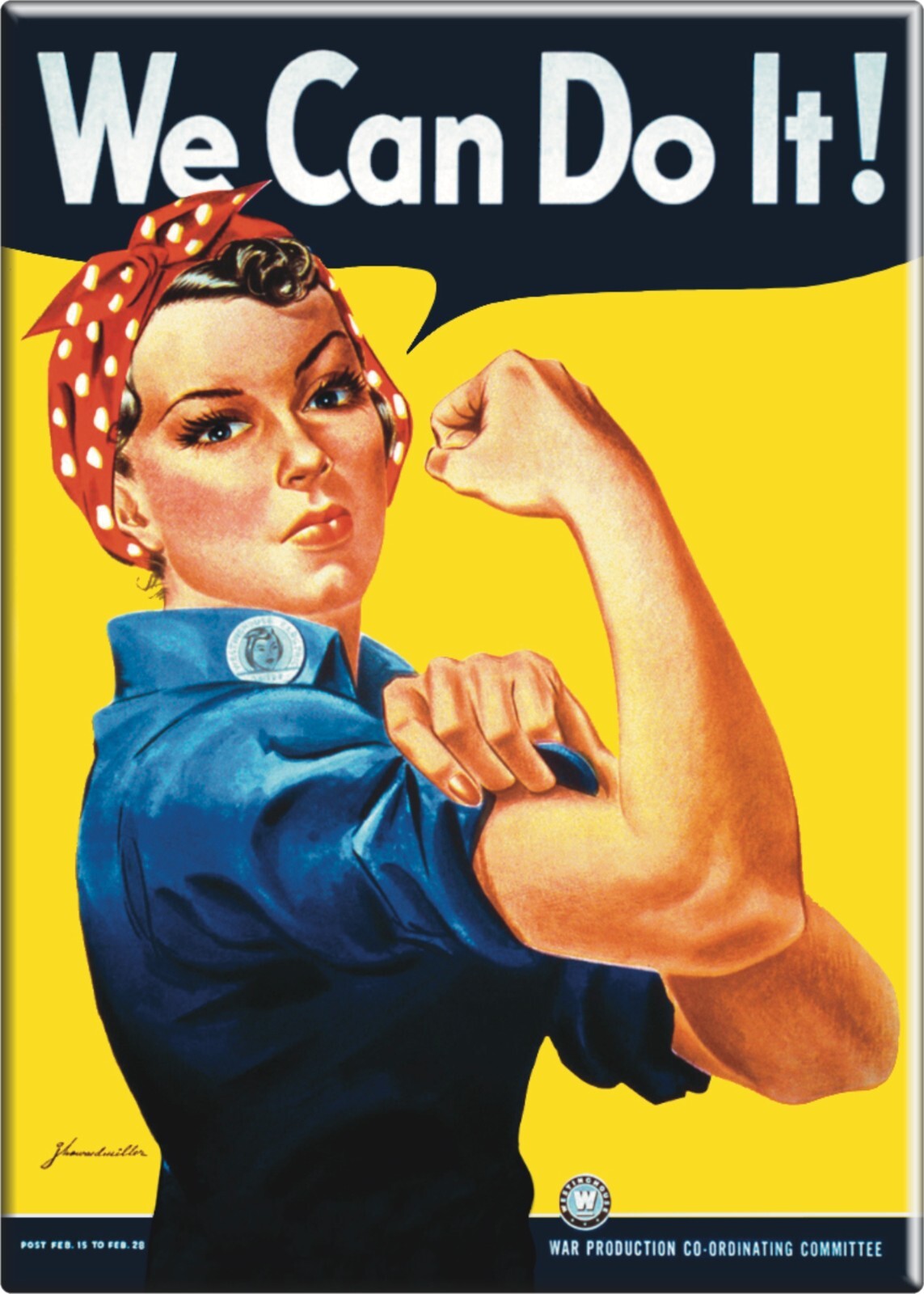 Rosie the Riveter Compact Mirror 2.5x3.5 Inches Vintage Reproduction