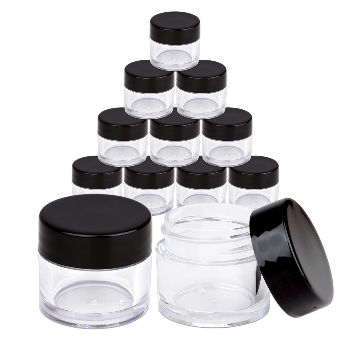 Double-Wall Leak-Proof Acrylic Sample Jars - 7g/7ml, Reusable Storage Containers